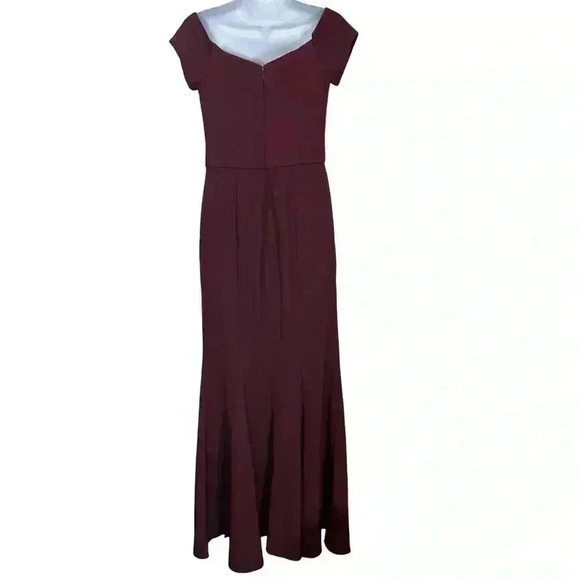 Amsale Eden Dress Size 6 In Ruby (Burgundy Red Shade) Bridesmaid BHLDN Maxi - Picture 6 of 13